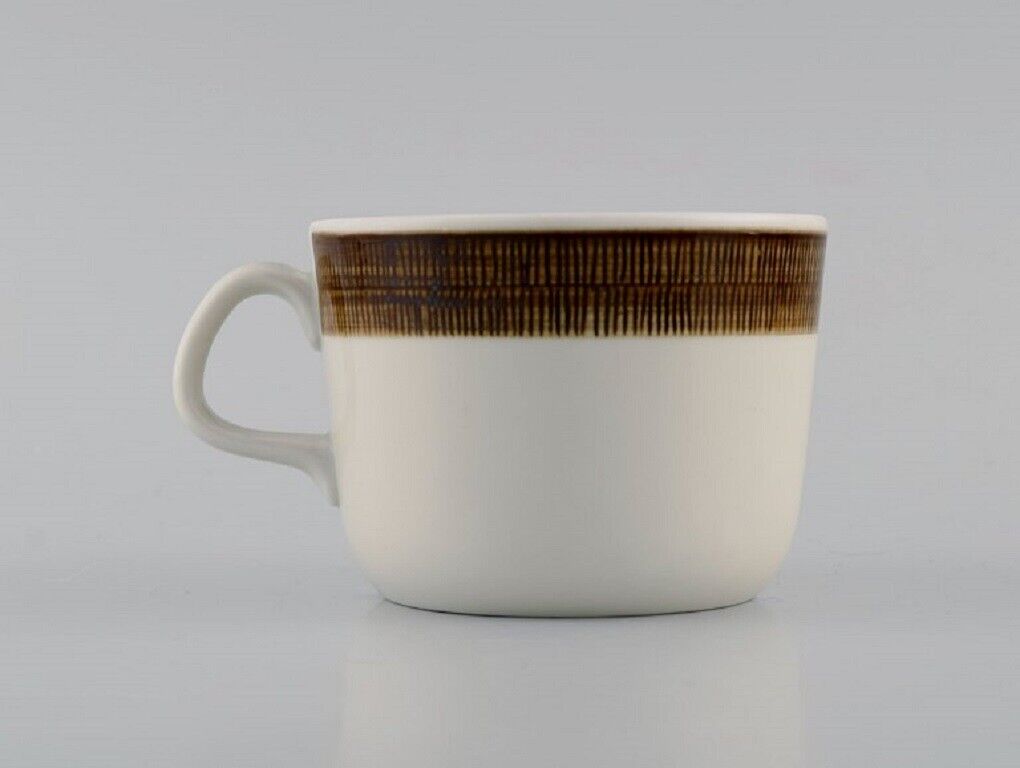 Hertha Bengtsson (1917-1993) for Rörstrand Four Koka teacups with saucers