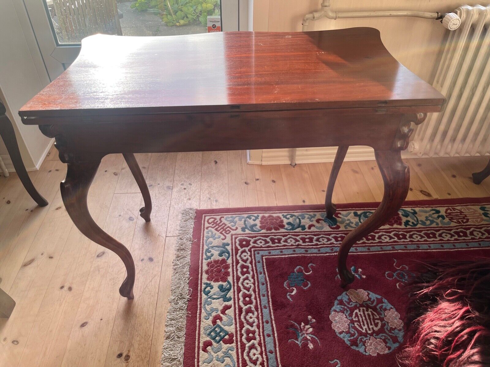 Antique console table open game table rotating circa mid 19th century