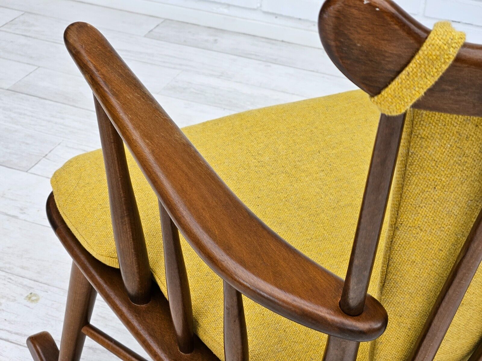 1960-70s Danish design by Farstrup Stolefabrik reupholstered rocking chair