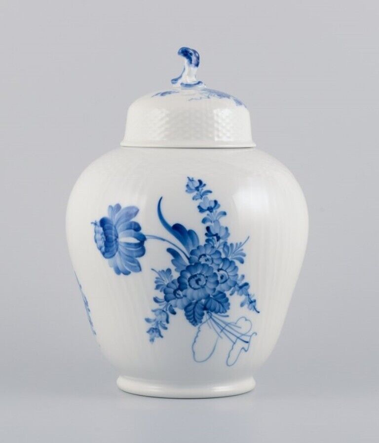 Royal Copenhagen Blue Flower Curved Pair of lidded jars in porcelain