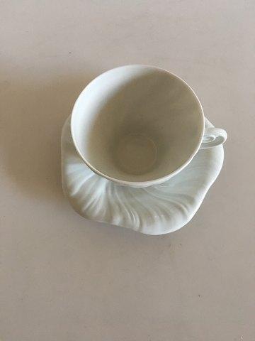 Royal Copenhagen White Triton Mocca Cup and Saucer14179(072/073)