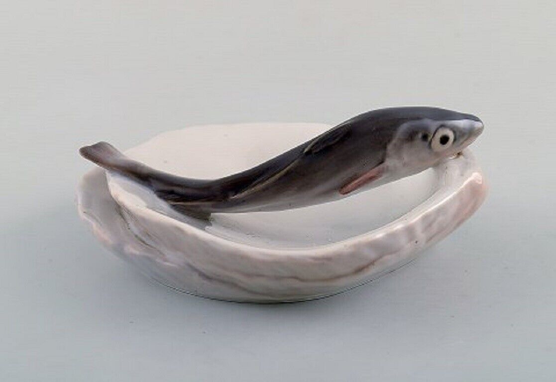 Royal Copenhagen Rare art nouveau dish with fish Early 20th century