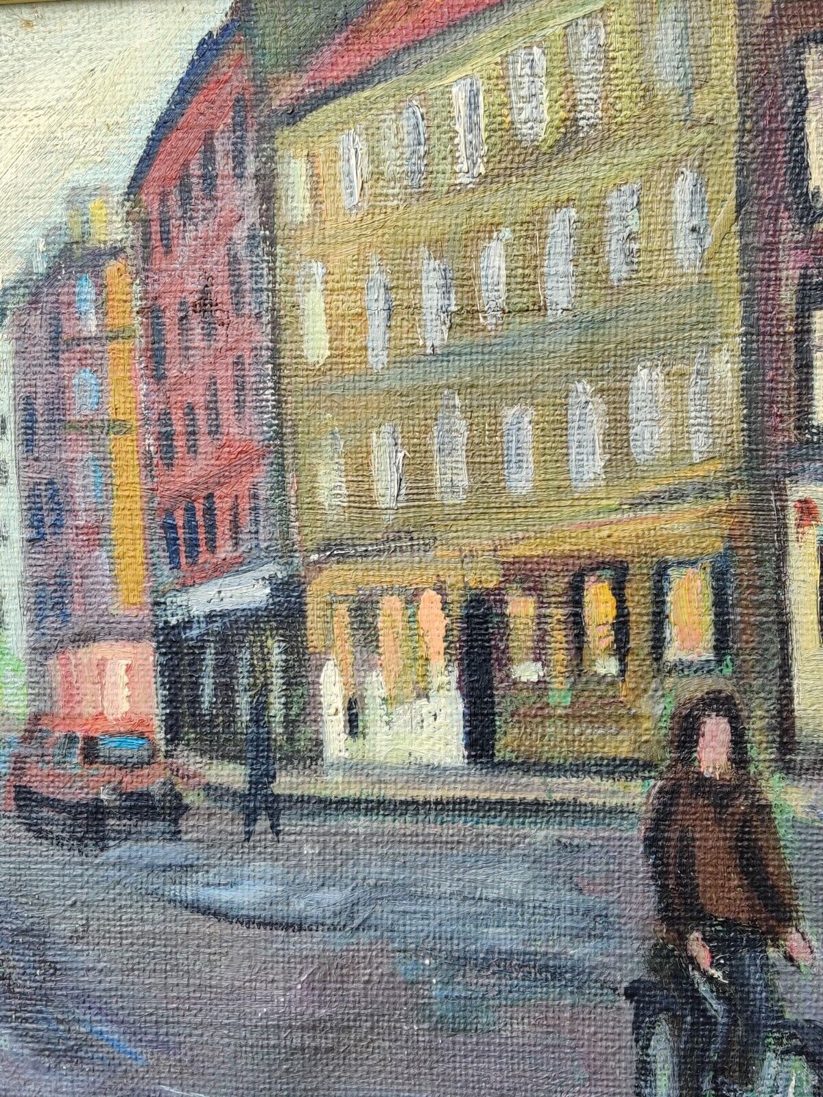 Joergen Wendt (1930-2007) STREET SCENE - original oil painting low shipping!!