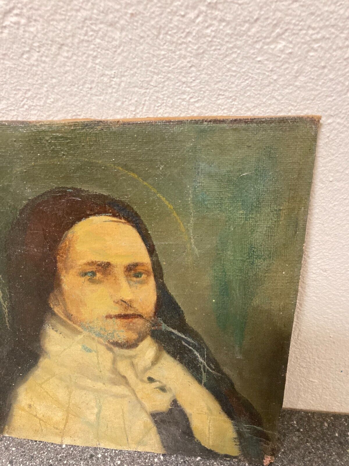 Antique Portrait Painting on Cardboard 'HA Brennill' - Artwork 21*23 cm