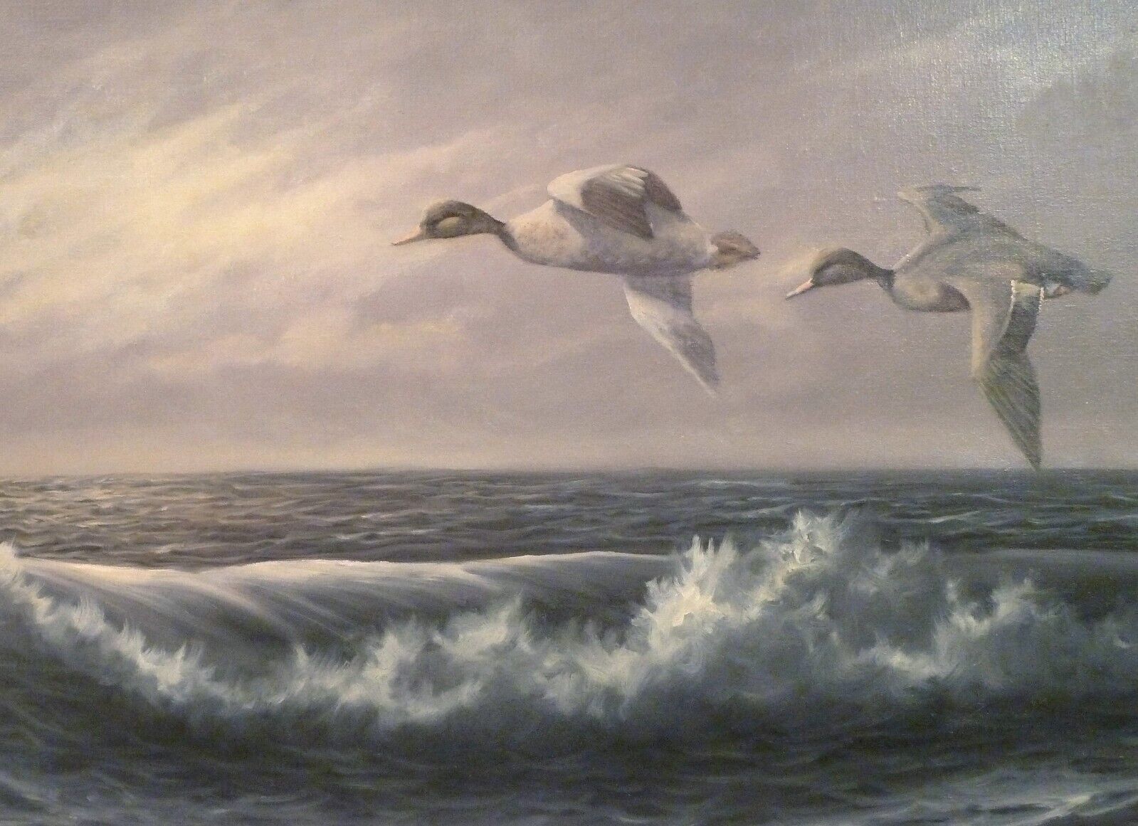 ARLING GADE! SEASCAPE WITH FLYING DUCKS