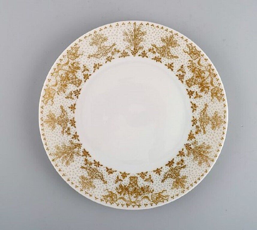 Bjørn Wiinblad for Rosenthal 10 plates in porcelain with gold decoration 1980s