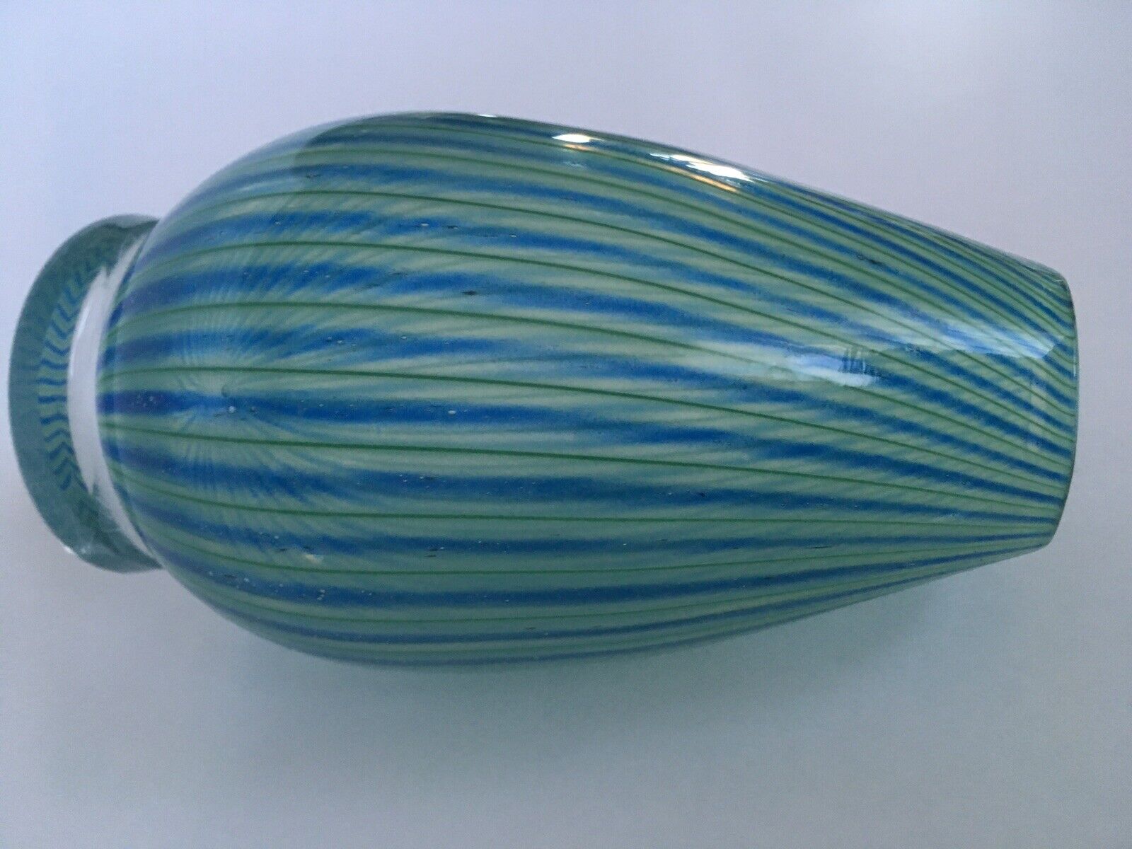 Vicke Lindstrand Colora Unik (Unique) green blue Vase Kosta MCM Sweden