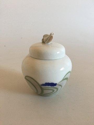 Royal Copenhagen Art Nouveau Lidded bowl with Grasshopper No 893/254