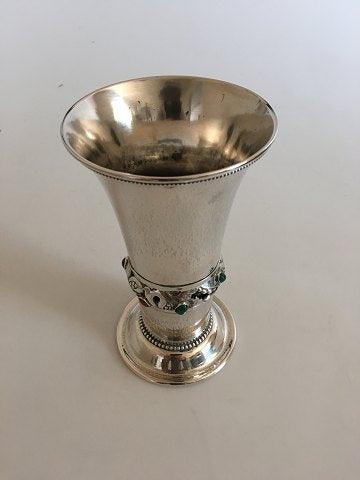 Georg Jensen 830 Silver Vase No 132 in the Danish Art Noveau Style Ornamented