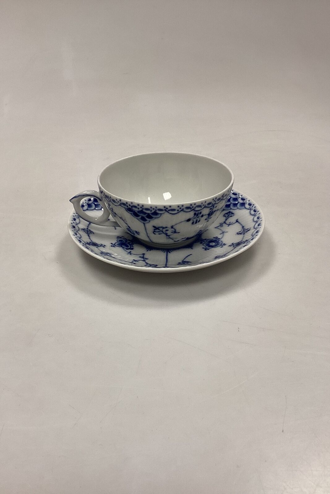 Royal Copenhagen  Fluted Half Lace Teacup and Saucer No 525