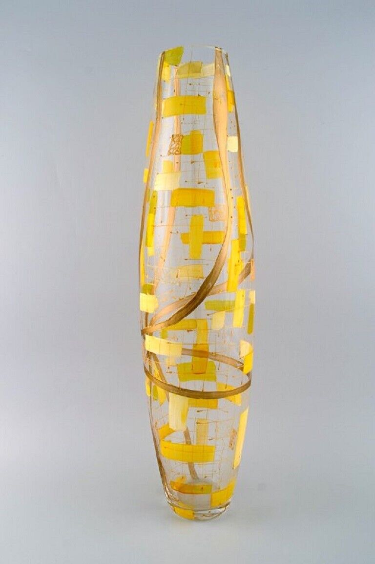 Large floor vase in mouth blown art glass 1960s