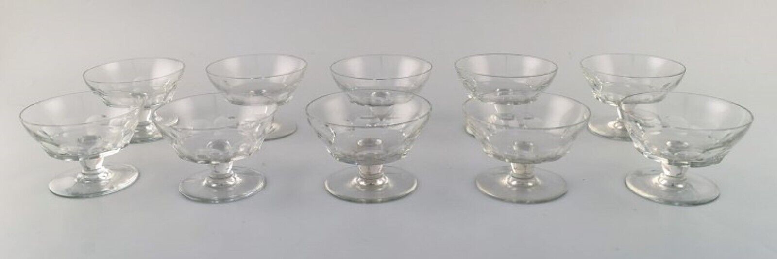 Baccarat France Ten facet-cut Art Deco glasses  Art glass 1930/40's