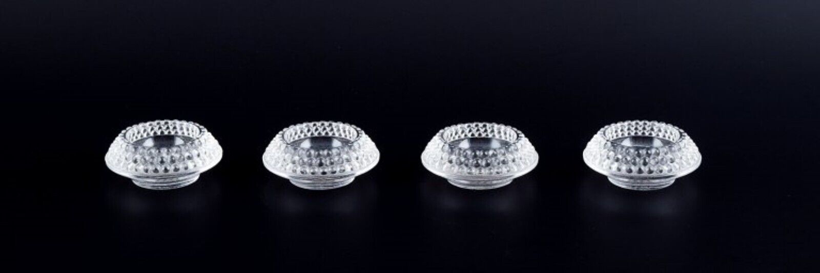 René Lalique set of four early and rare "Nippon" salt cellars in art glass