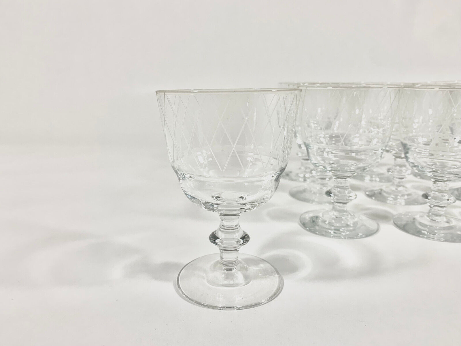 10x Kosta Boda Vicke Lindstrand Sickan Crystal Wine Glass Water Goblet 11 cm