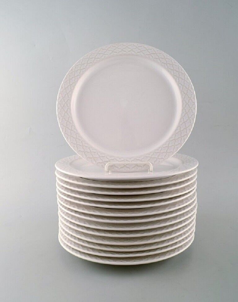 Jens H Quistgaard Bing  Grondahl White "Cordial Palet" dinner plate 14 pcs