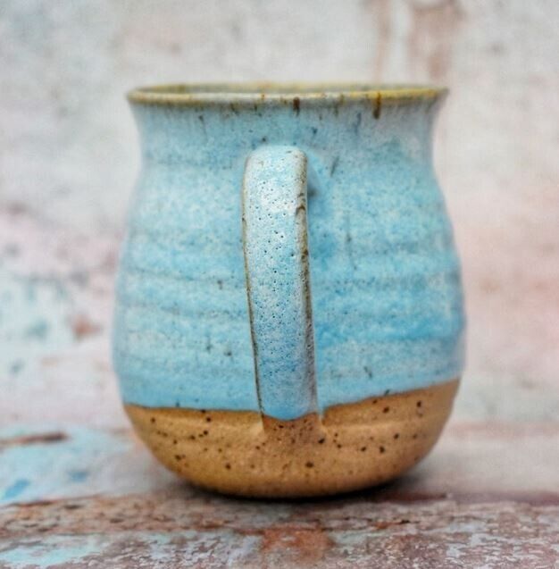 Large Turquoise Blue Rustic Mug Handmade Unique Gift Best Quality