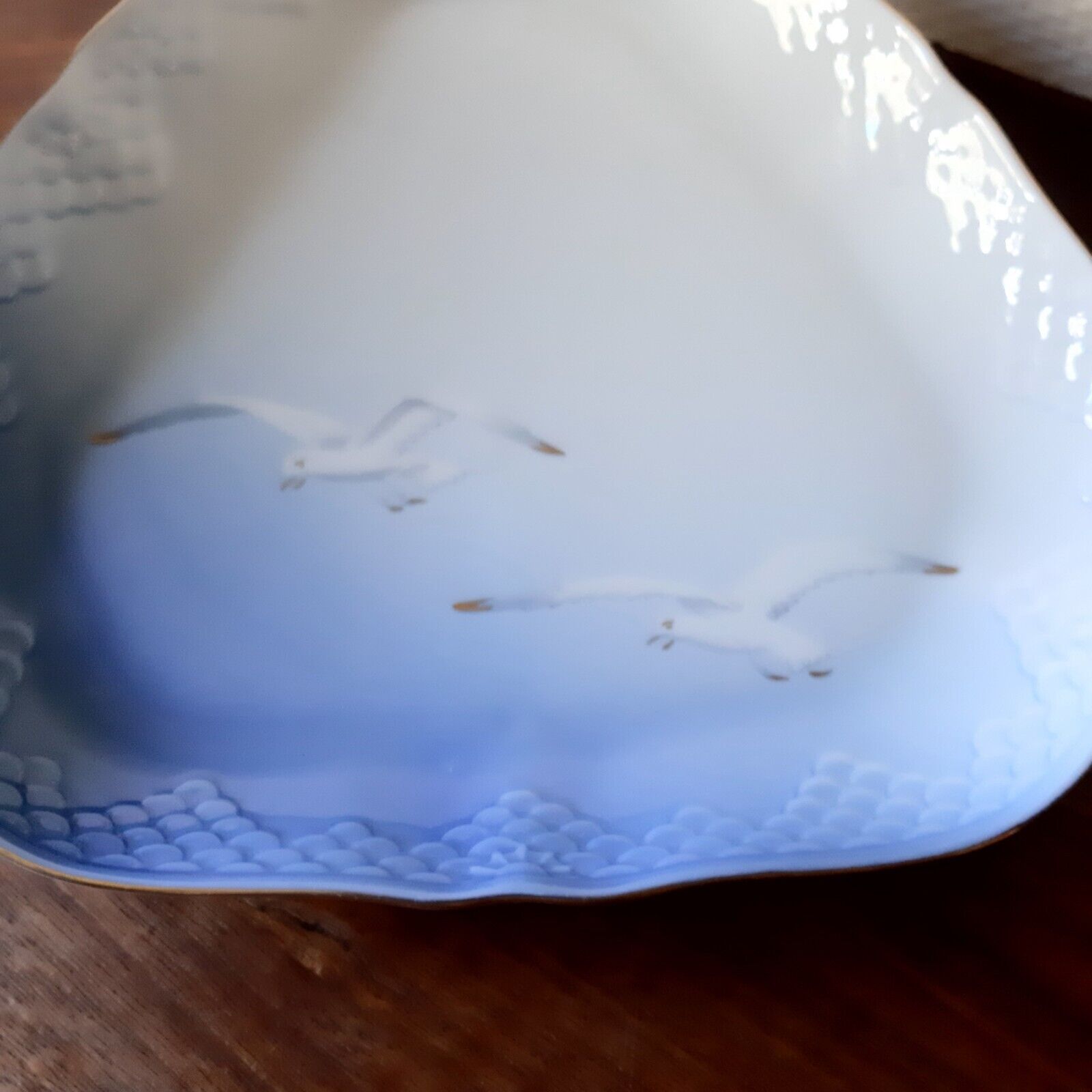 Triangular Dish # 40 SEAGULL w GOLD  Bing  Grondahl Royal Copenhagen 1962-70