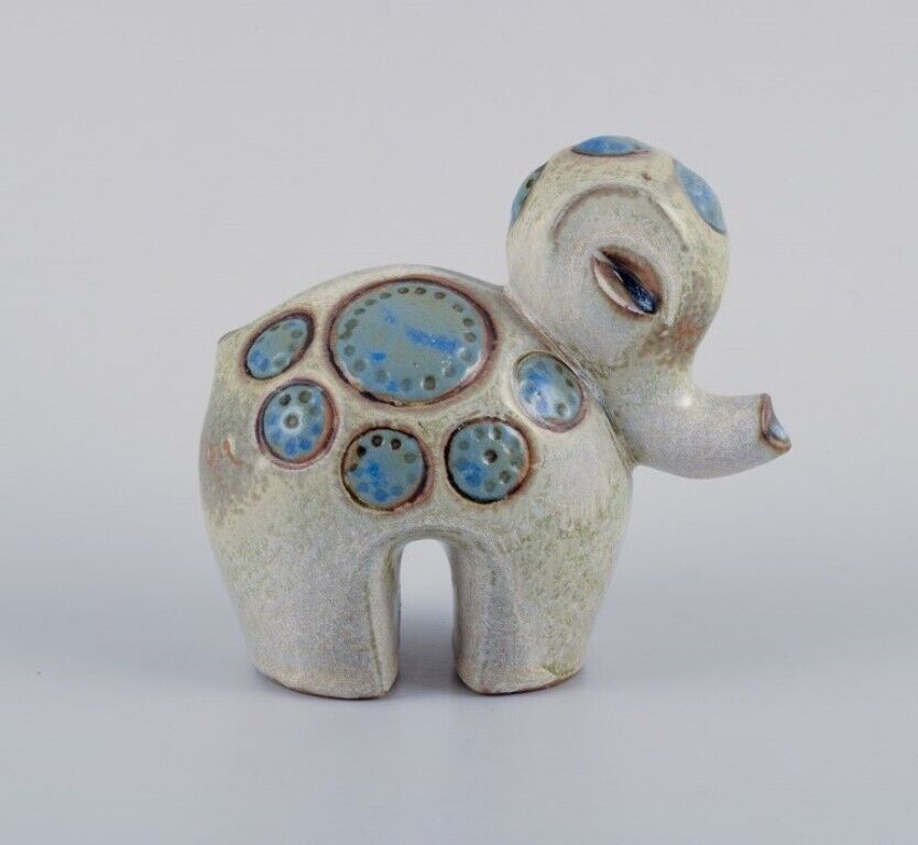 Britt-Louise Sundell for Gustavsberg Ringo 1 baby elephant in glazed ceramics