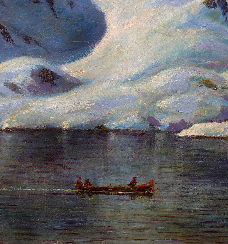 Karl Tirén Wondrous Moonlight View at Troll fjord Lofoten NorwayDated 1908