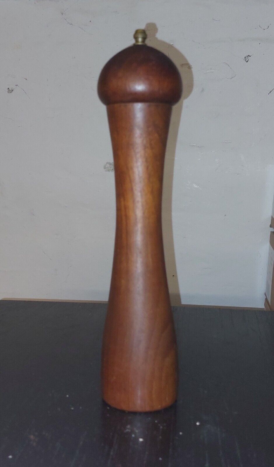 Vintage tall teak pepper mill made in Denmark - IN  fine working condition