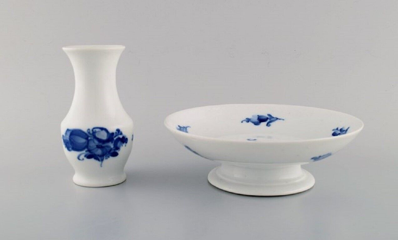 Royal Copenhagen Blue Flower Braided vase and compote