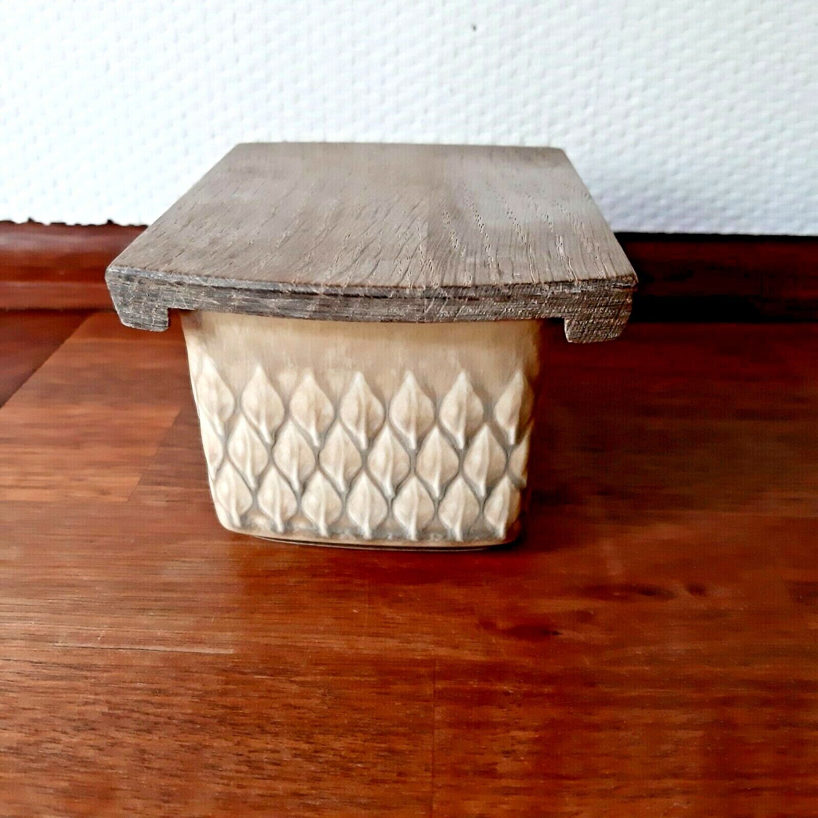 RELIEF Butter Box w Teak Lid Jens H Quistgaard Bing  Grondahl Kronjyden Denmark