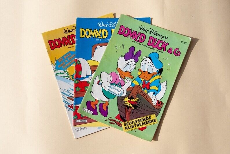 Lot of 3 - 1985 Donald Donald Comic Books Daisy Goofy  - Norwegian Comics