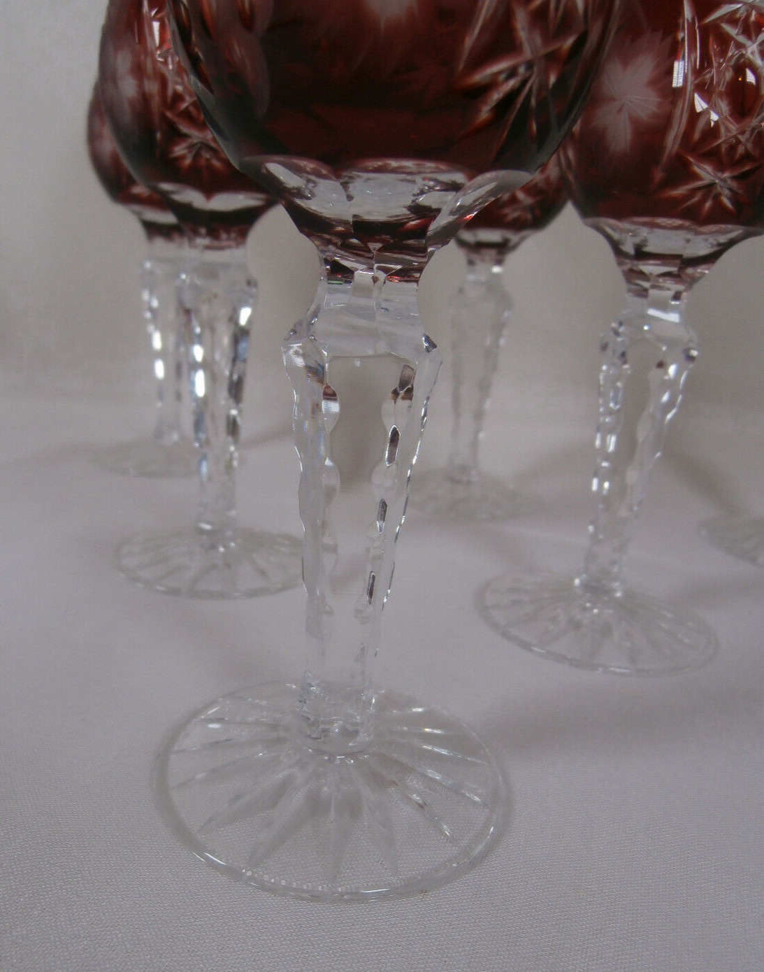 ~LOT of 6 cut to clear Traube by Nachtmann CORDIAL GLASS GOBLET 5 3/16" Bohemian