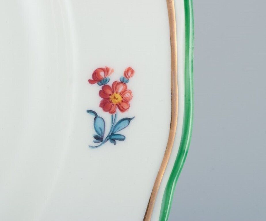 Meissen Germany porcelain plate hand-painted with floral motifs and insects