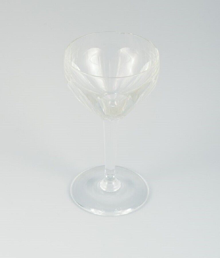 Baccarat France ten Art Deco crystal glasses in clear glass