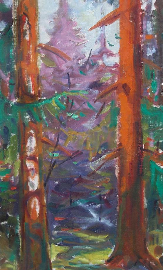 Svend Kramer (1919) Danish Mid Century Modern Forest Interior in Autumn