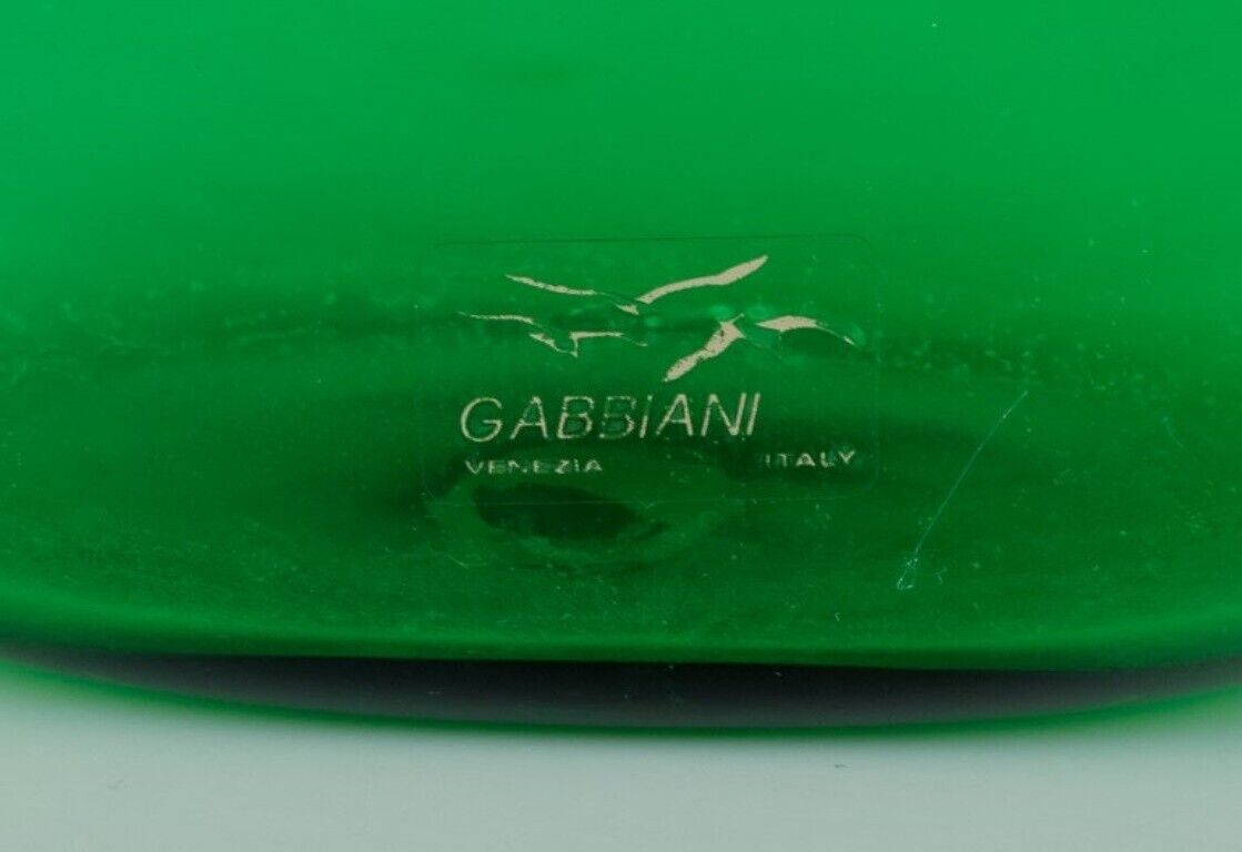 Gabbiani Venice Italy Green art glass decanter with matching stopper 1980s