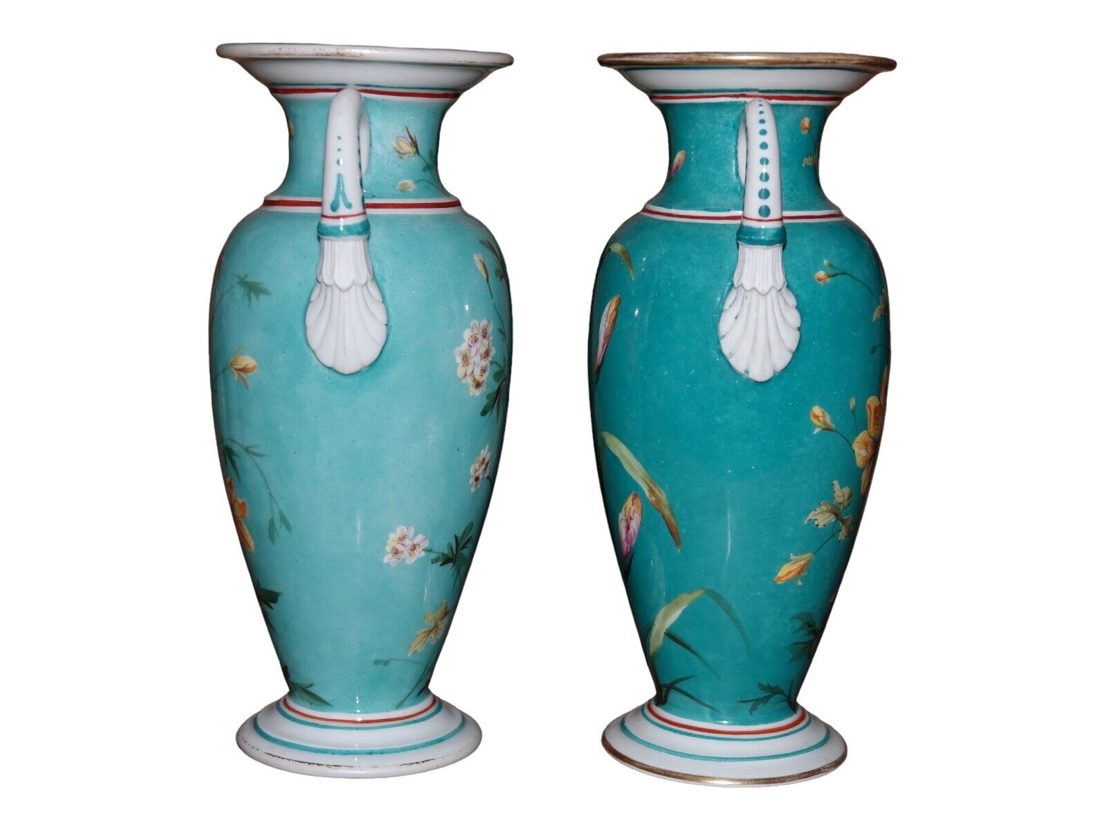 Pair of Royal Copenhagen early green vases from 1820-1850