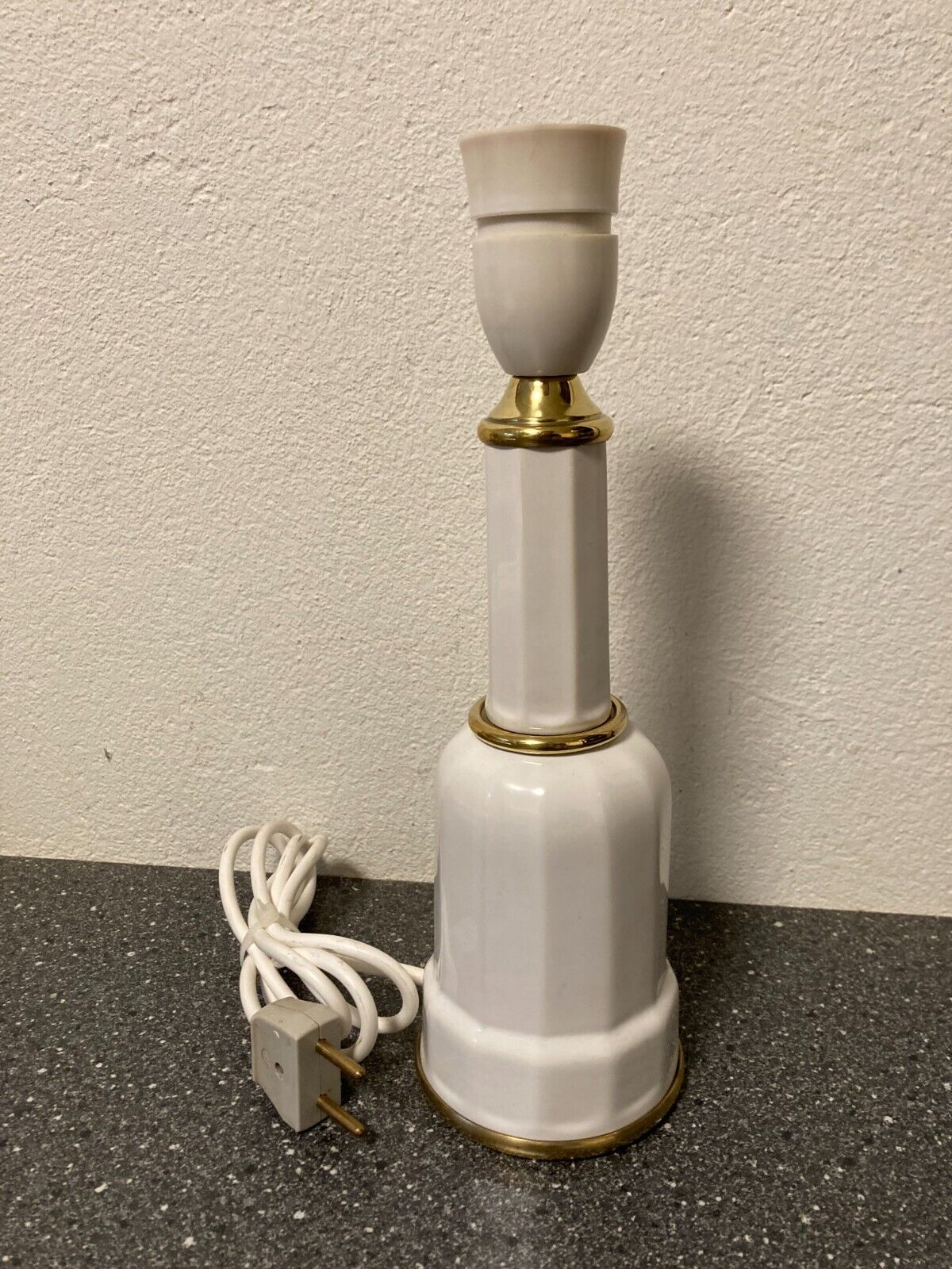 Søholm Heiberg Danish Mid-Century Modern Ceramic Lamp H 27cm White/Gold No Shade