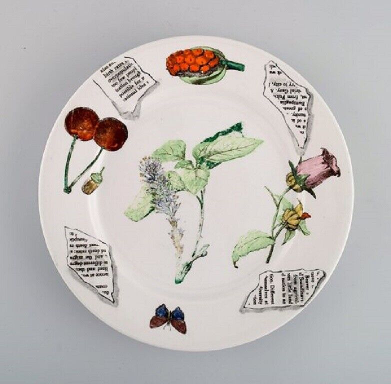 Fornasetti Milano Four plates in hand-painted porcelain 1980s