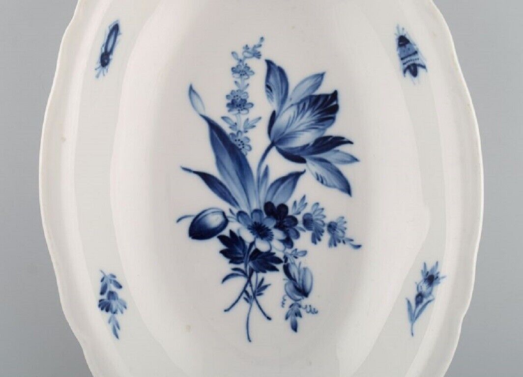 Antique Meissen porcelain bowl with hand-painted flowers and insects