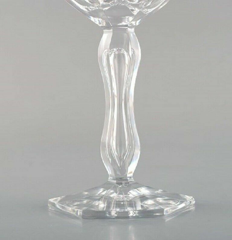 Val St Lambert Belgium Five Lalaing glasses in mouth blown crystal glass