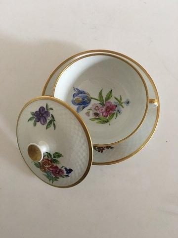 Bing  Grondahl Saxon Flower Bouillon Cup with Saucer No 247