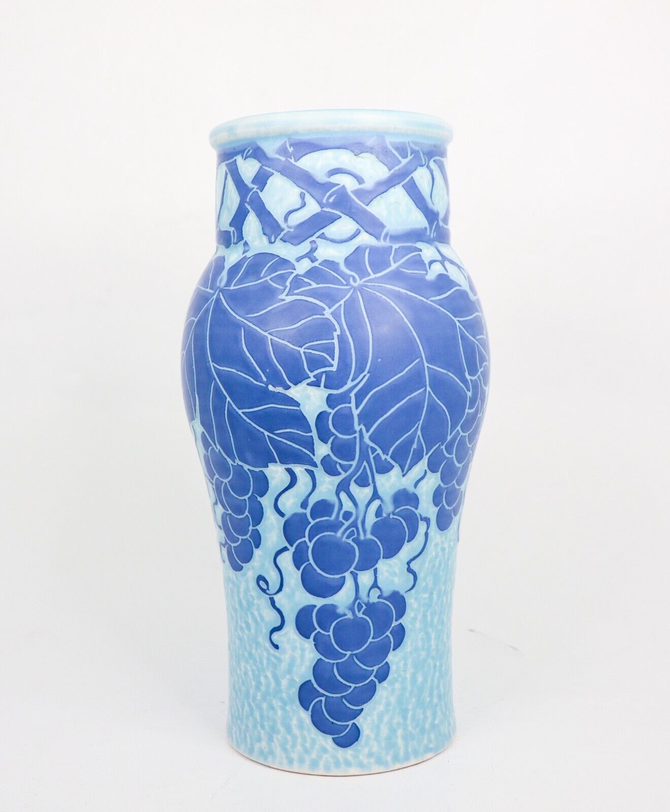 Art Nouveau Vase Ceramics Floral Turquoise  Blue Josef Ekberg Sgrafitto 1915