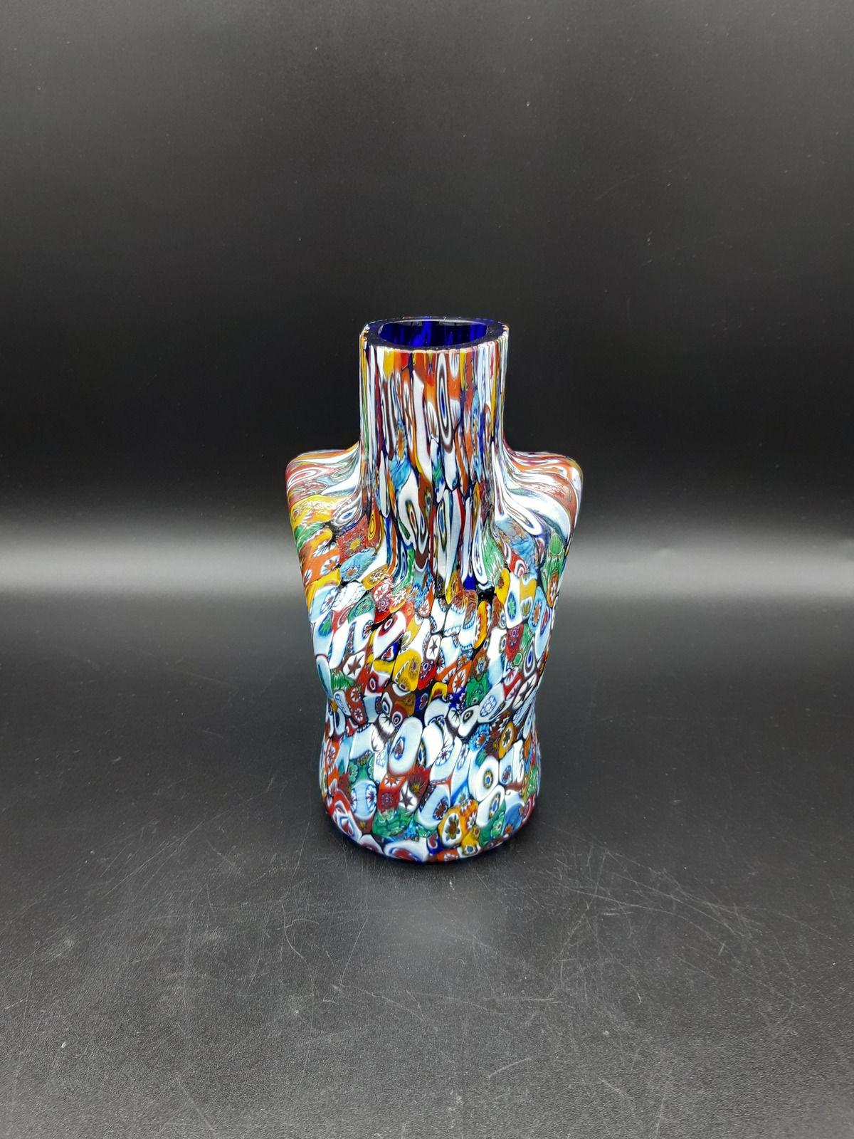 Murano Millefiori Murrina lady bust glass vase