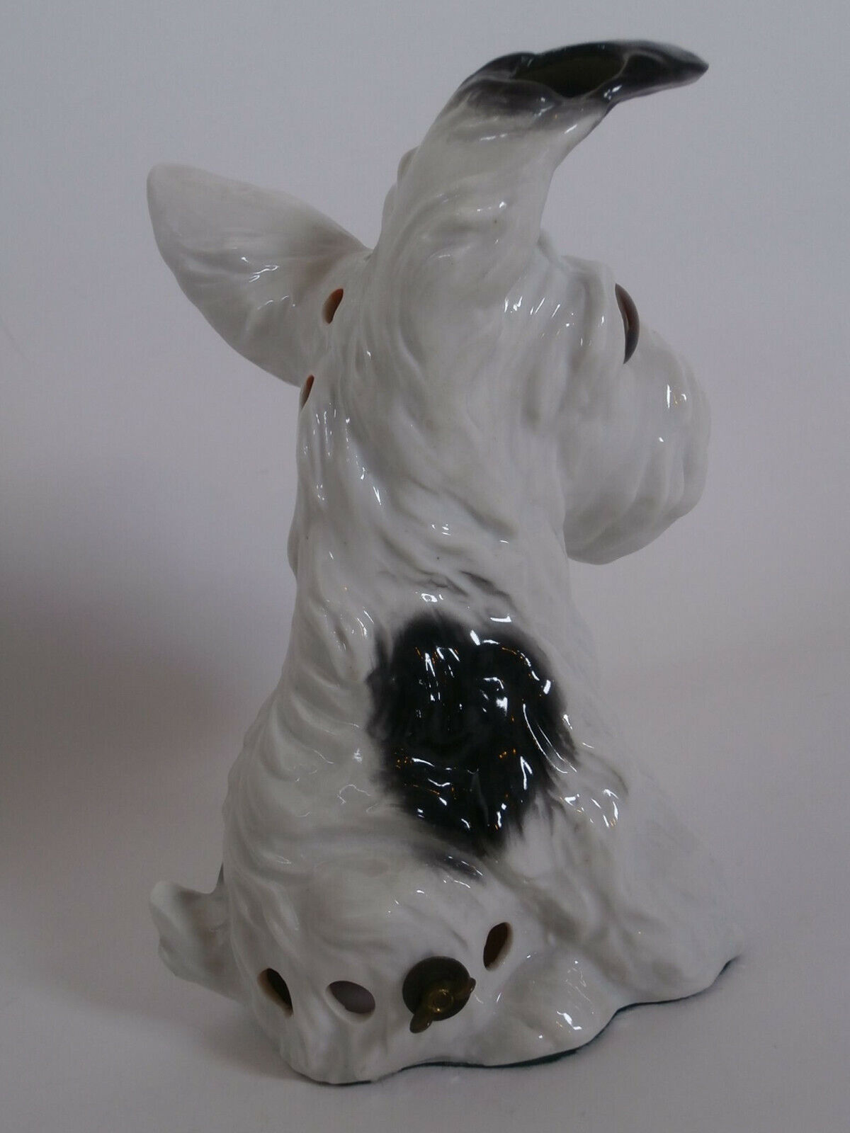 ~ Vintage MCM German Scottie Salt and Pepper Dog Perfume TV Lamp glass eyes