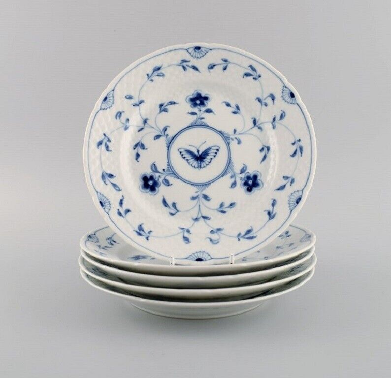 Five Bing  Grøndahl Butterfly lunch plates in hand-painted porcelain