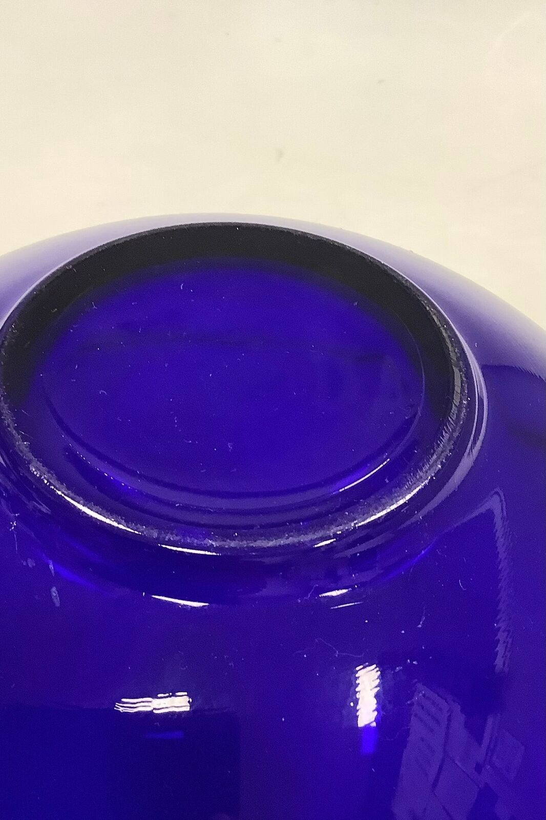 Blue Glass Bowl by Gunnar Ander for Lindshammar Sweden