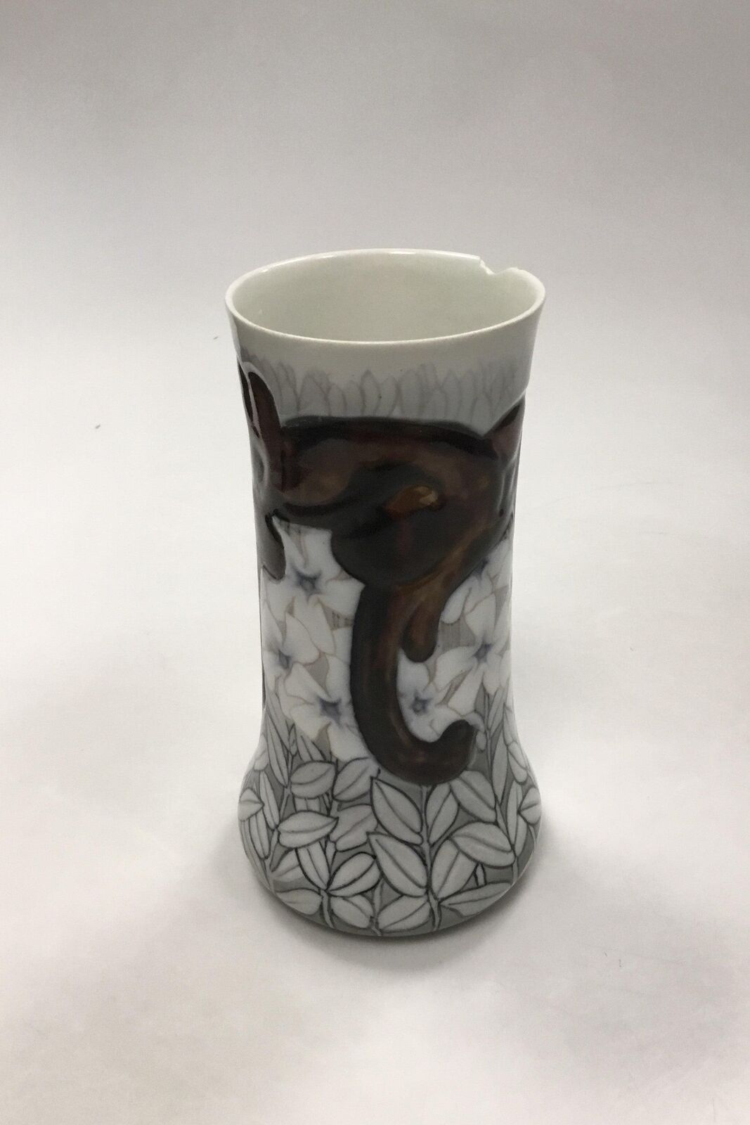 Bing and Grondahl Art Nouveau vase with floral decoration