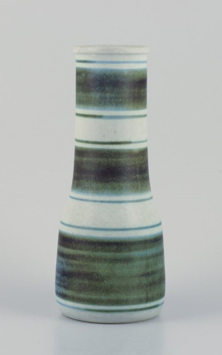 Gunnar Nylund for Rörstrand Sweden "Banderillo" vase with green-toned glaze