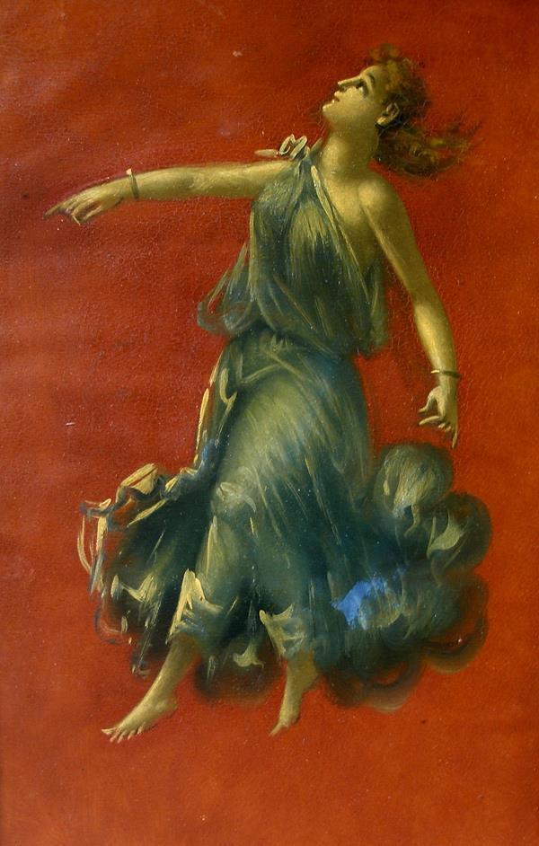 Francesco Berlingieri Maenad in Pompeian Red Fine Grand Tour oil 1800