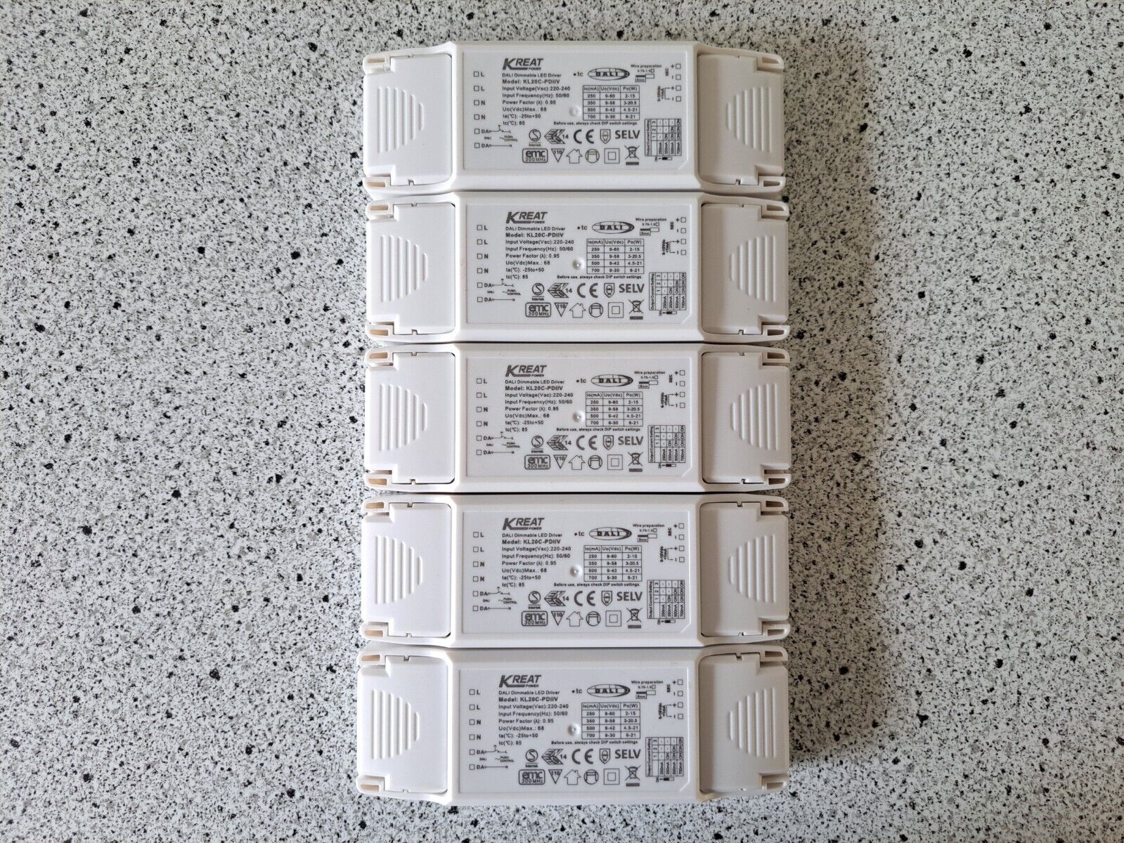 5 x Creat LED Driver KL20C DALI / 250-700mA