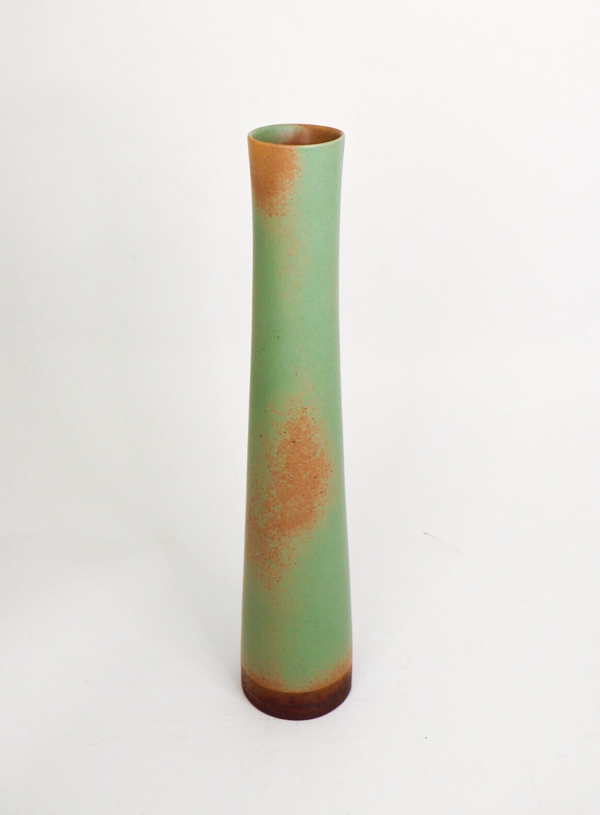 Large Green Stoneware Vase - Annikki Hovisaari - Arabia - Midcentury Modern