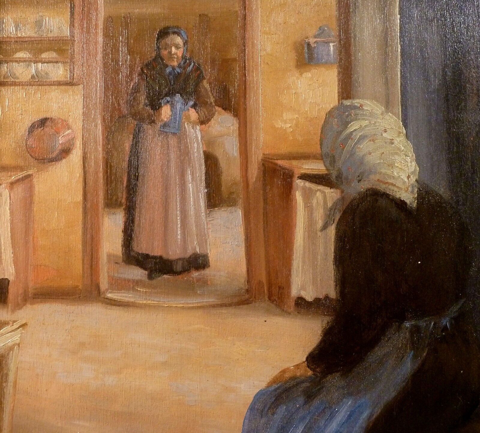 CARL LARSEN! INTERIOR SCENERY WITH 2 OLDER WOMAN