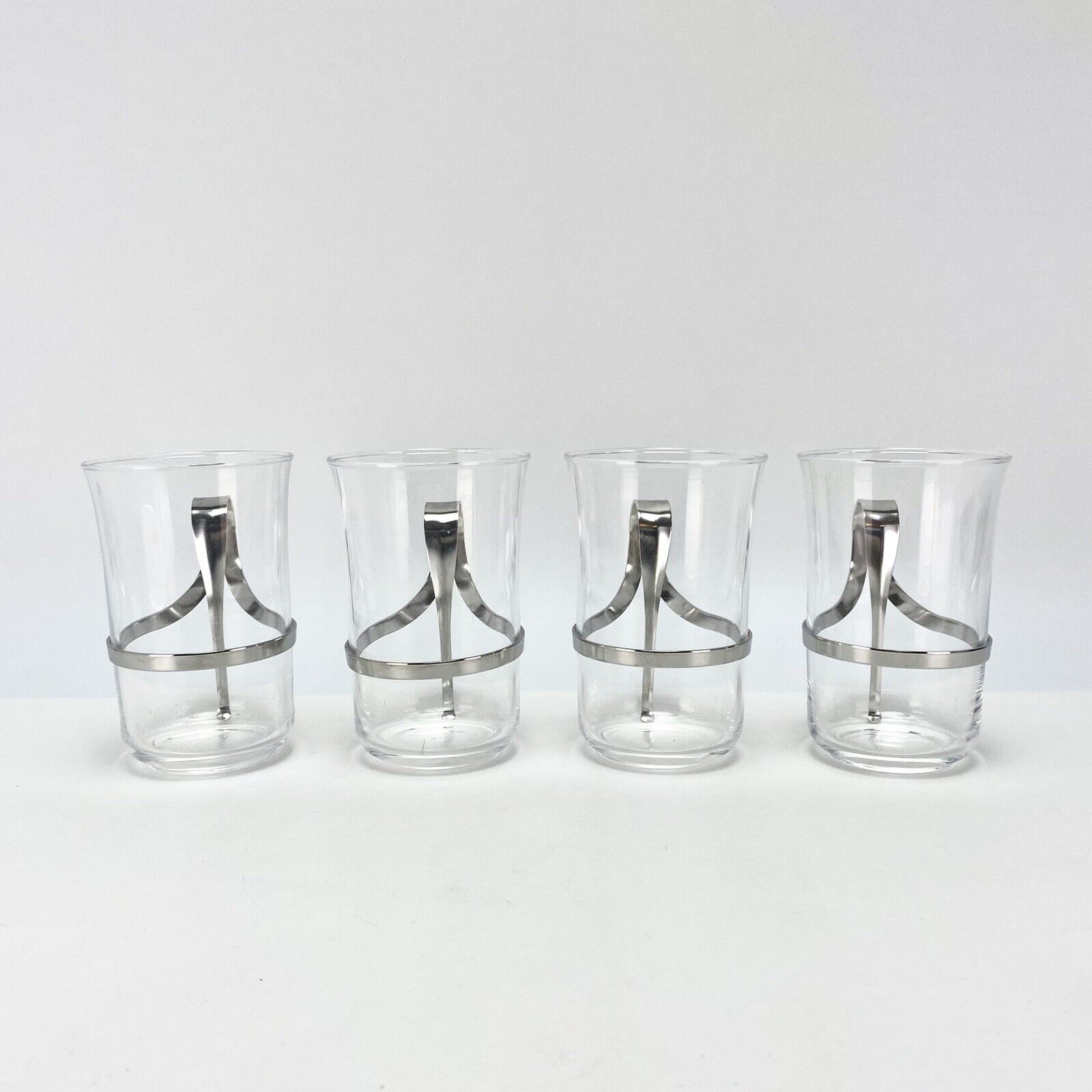 Set of 4 Vtg Rare Iittala Thea Tea Hot Drink Glass Vivianna Torun Bulow Hube